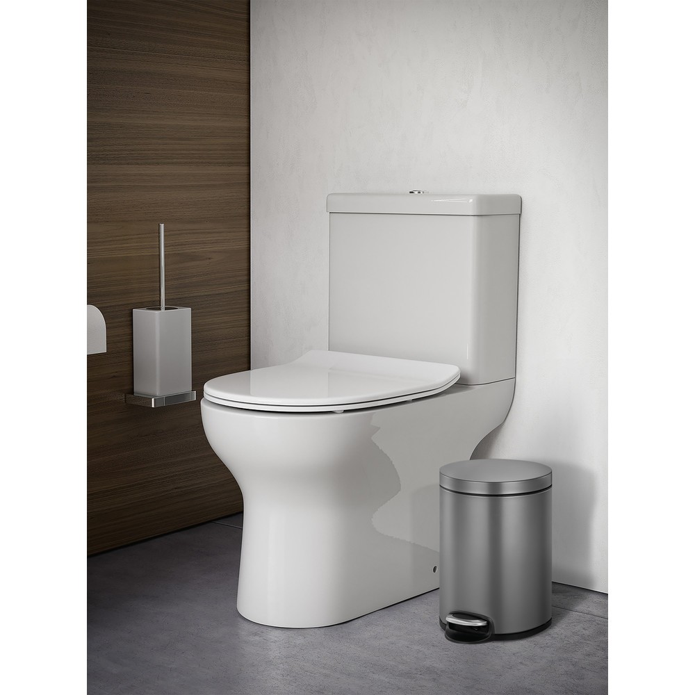 Número de imagen del producto 5: Cubo de residuos EKO Serene con pedal, 5 litros, de acero, gris platino