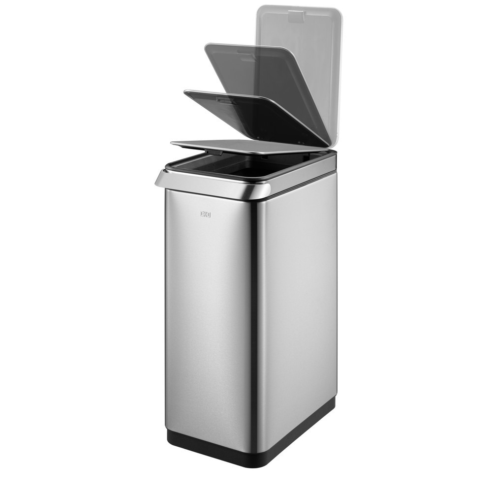 Número de imagen del producto 2: Cubo de residuos EKO Touch Bar, 30 litros, acero inoxidable satinado