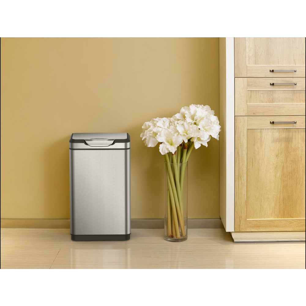 Número de imagen del producto 8: Cubo de residuos EKO Touch Pro, 2 x 20 litros, acero inoxidable satinado