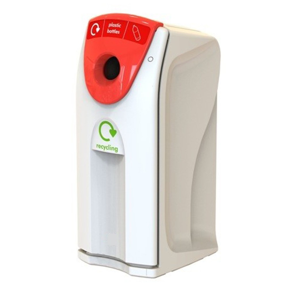 Imagen del producto: Cubo de residuos ENVIROBIN Maxi con abertura para botellas, 140 litros, gris, rojo