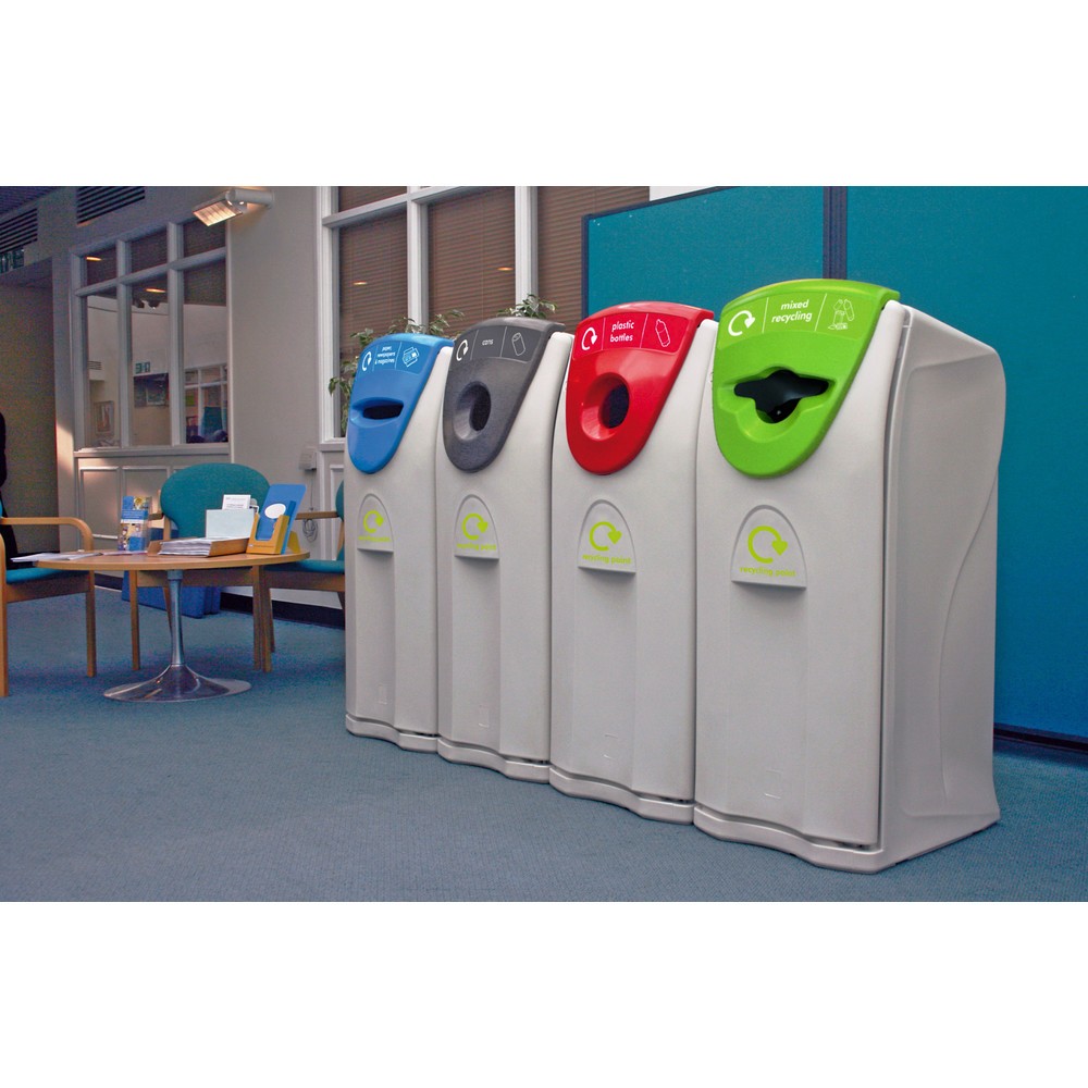 Número de imagen del producto 3: Cubo de residuos ENVIROBIN Maxi con apertura de hélice, 140 litros, gris, verde