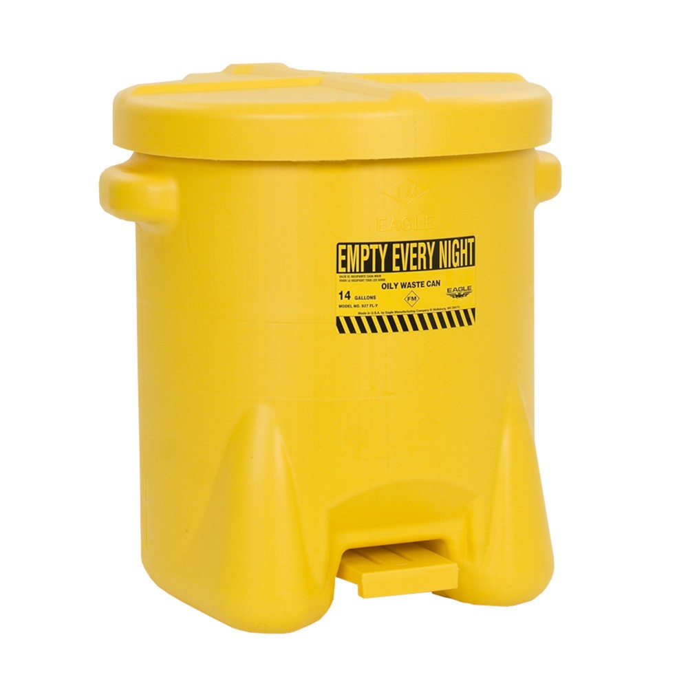 Imagen del producto: Cubo de residuos Justrite® Eagle, polietileno de alta densidad, 22,8 litros, negro