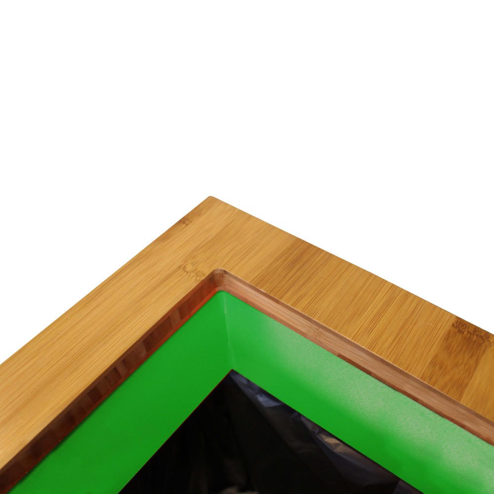Número de imagen del producto 2: Cubo de residuos LUNE Paxa mediano, 34 litros, blanco/bambú/verde