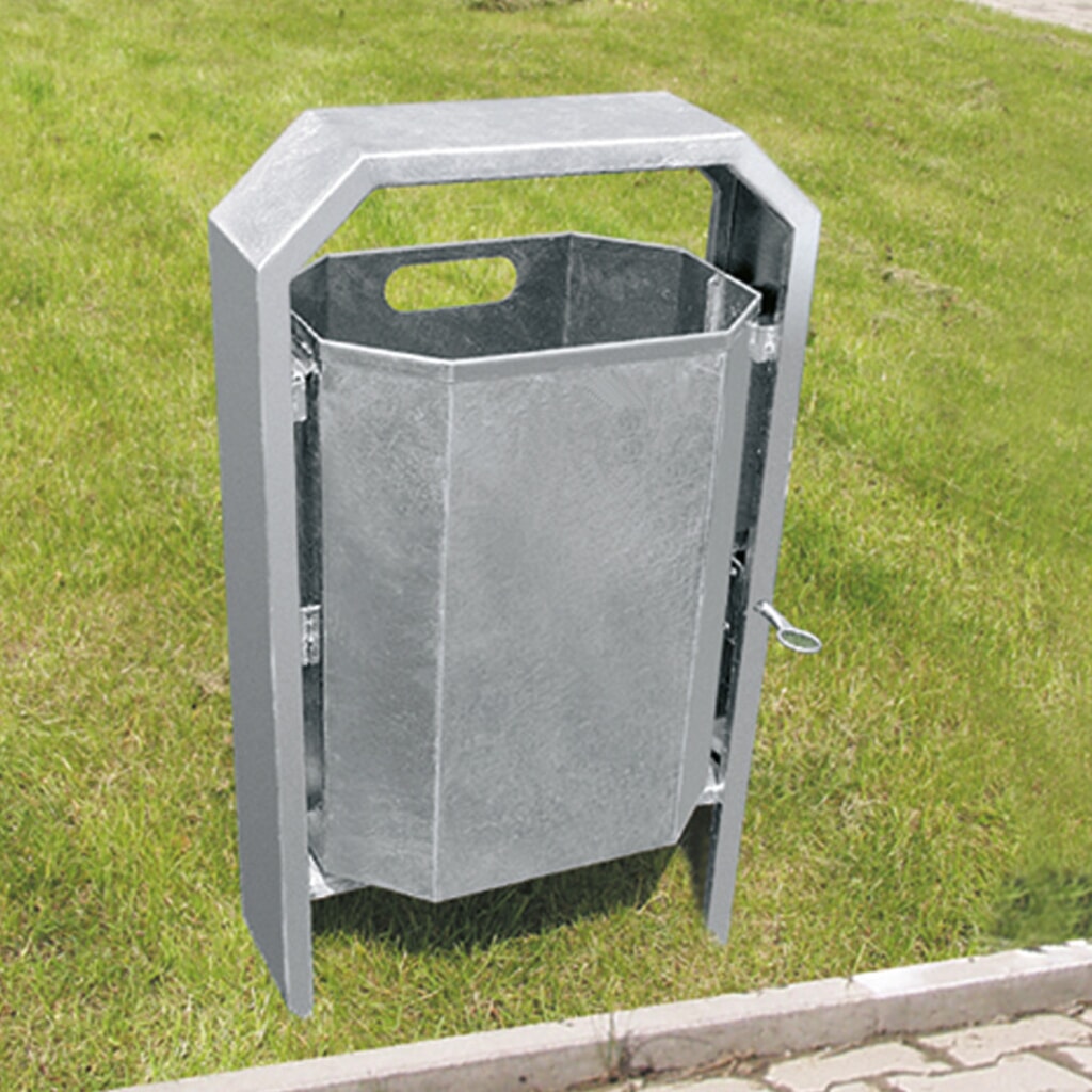Imagen del producto: Cubo de residuos, octogonal, chapa de acero, 40 litros