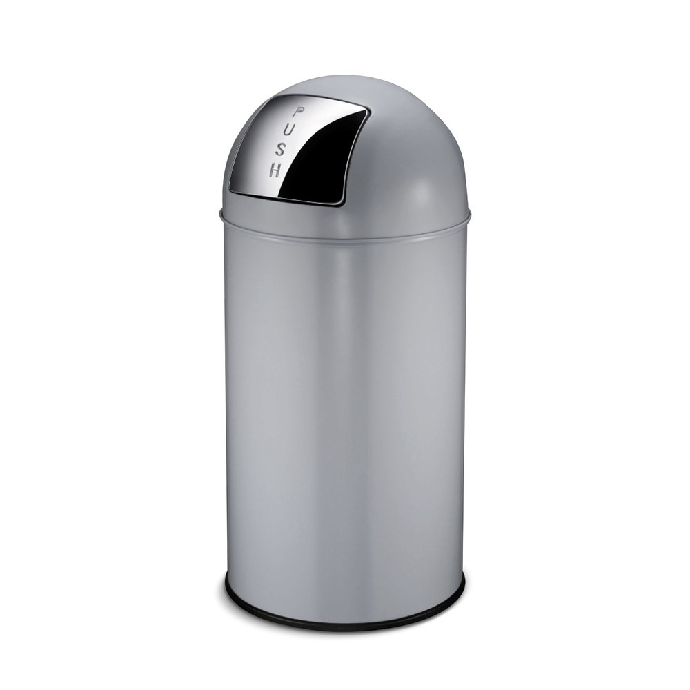 Número de imagen del producto 1: Cubo de residuos Push, tapa de cierre automático, 40 litros, gris