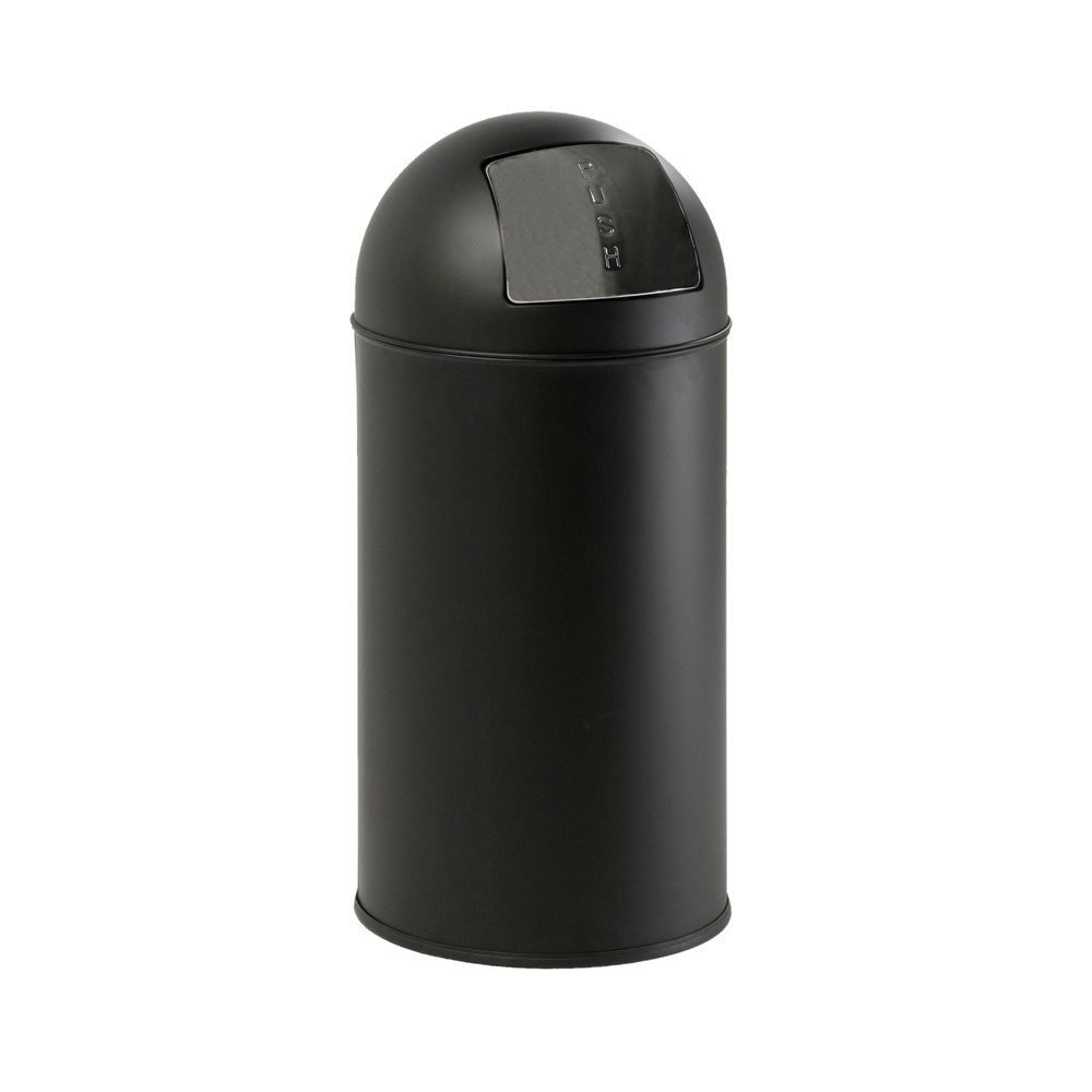 Número de imagen del producto 1: Cubo de residuos Push, tapa de cierre automático, 40 litros, negro mate