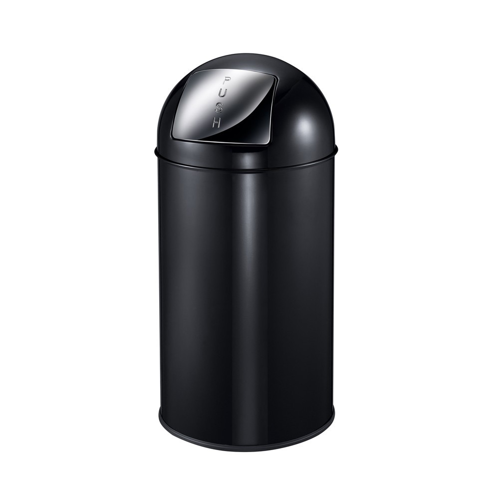 Número de imagen del producto 1: Cubo de residuos Push, tapa de cierre automático, 40 litros, negro brillante