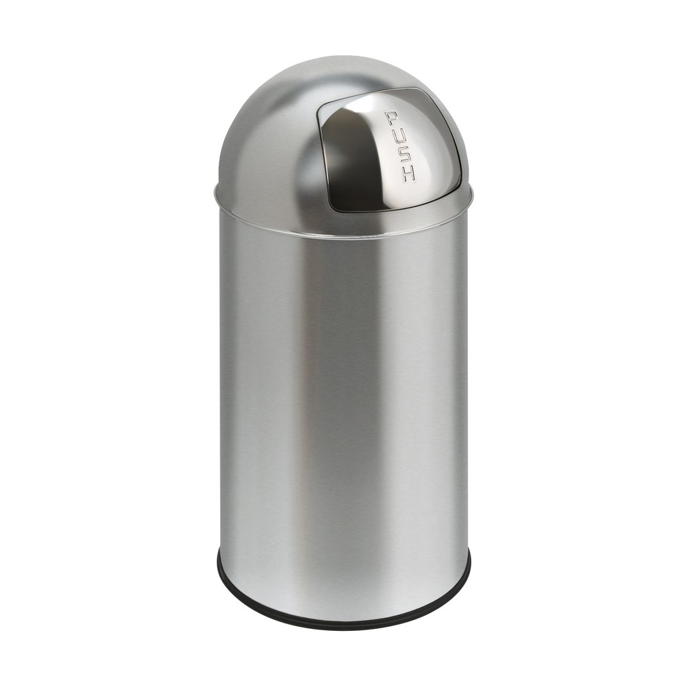Número de imagen del producto 1: Cubo de residuos Push, tapa de cierre automático, 40 litros, acero inoxidable