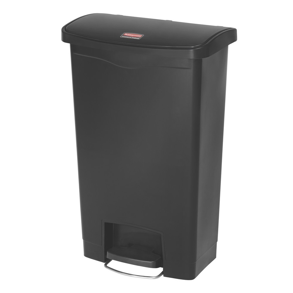 Número de imagen del producto 1: Rubbermaid Slim Jim® - Cubo de basura con pedal lateral ancho (plástico, 90 litros), color negro