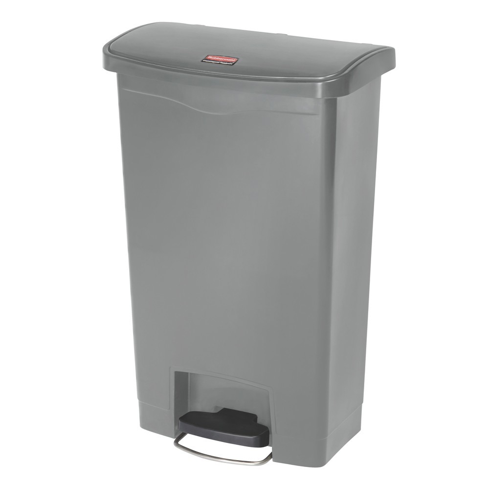 Número de imagen del producto 1: Rubbermaid Slim Jim® - Cubo de basura con pedal lateral ancho (plástico, 90 litros), color gris