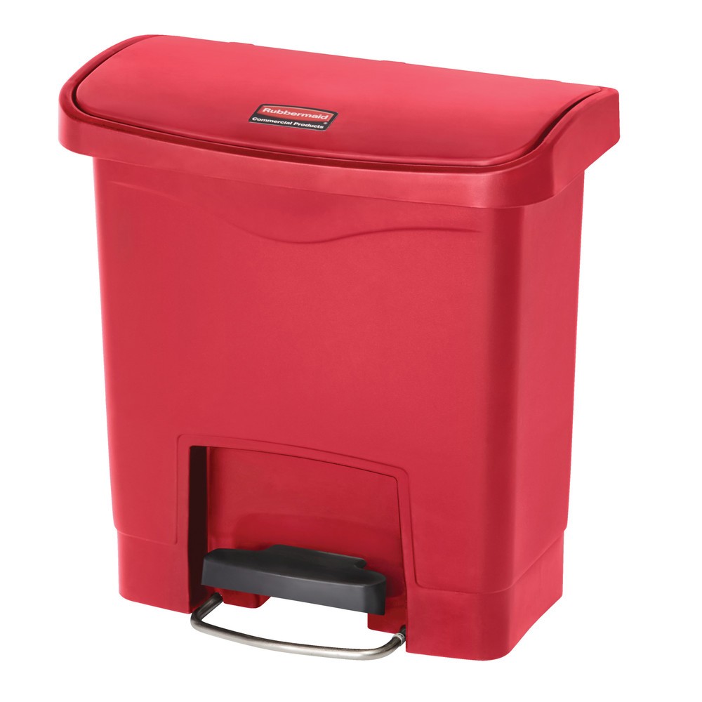 Número de imagen del producto 1: Cubo de residuos Rubbermaid Slim Jim® con pedal en el lado ancho, plástico, 15 l, rojo