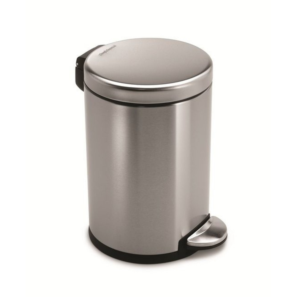 Imagen del producto: Cubo de residuos con pedal SIMPLEHUMAN, redondo, 4,5 litros, acero inoxidable satinado