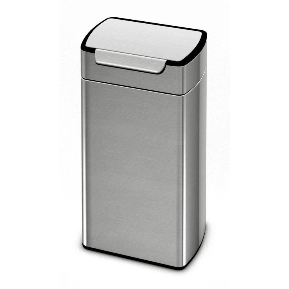 Imagen del producto: Cubo de residuos rectangular SIMPLEHUMAN con barra tácti, 30 litros, acero inoxidable satinado
