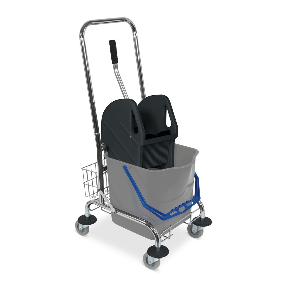 Imagen del producto: Cubo simple con ruedas Sprintus, cromado, cubo de 27 litros