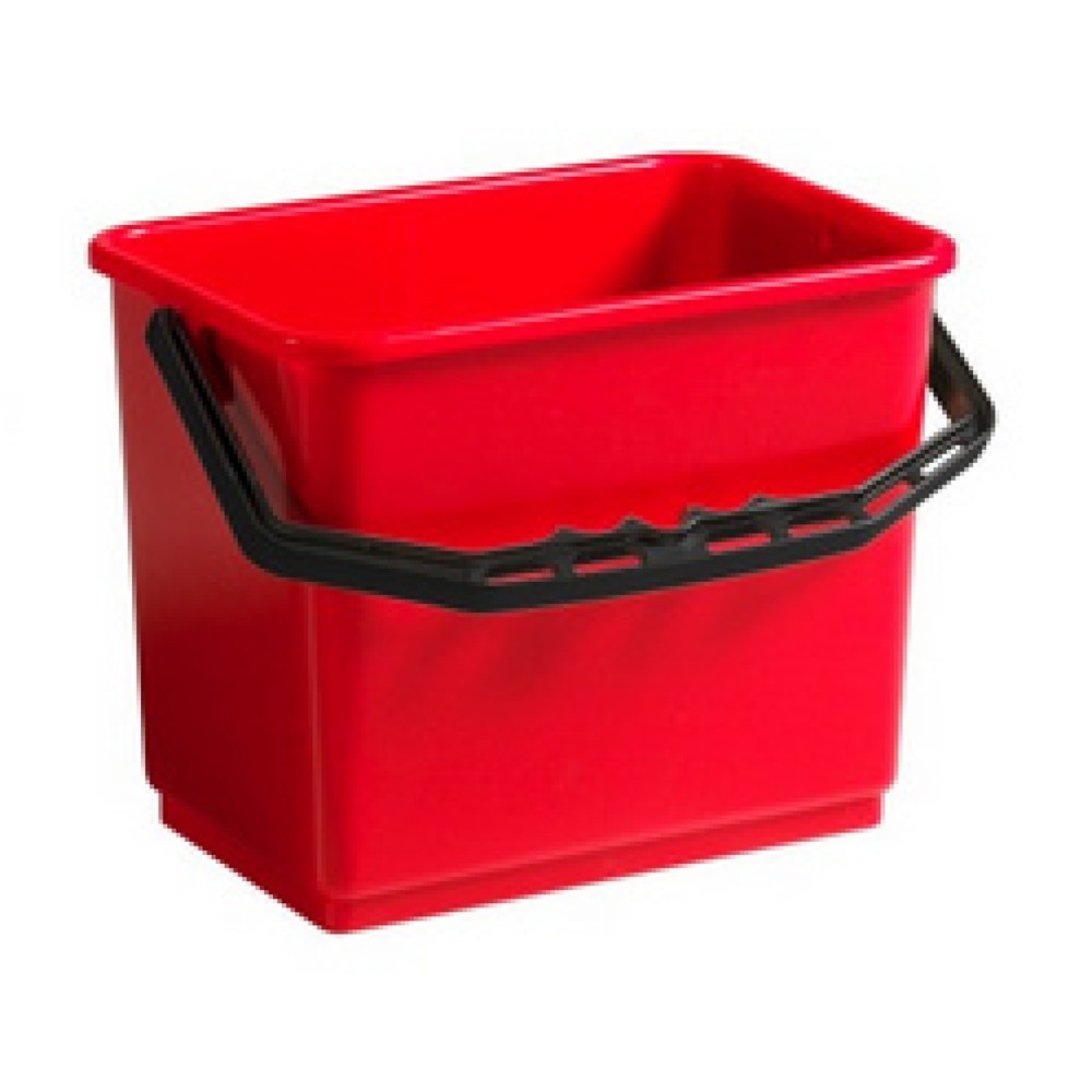 Imagen del producto: Cubo para limpieza y carro|plataforma de servicio, 6 litros, rojo