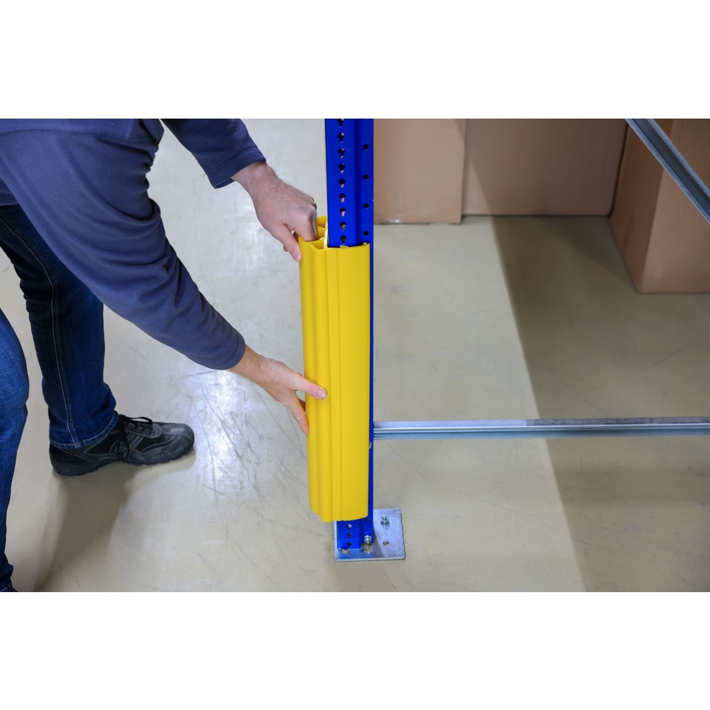 Número de imagen del producto 13: Protección anticolisión Dancop d-flexx para estanterías Alfa, fabricada en plástico, medidas interiores HxA 400 x 100-125 mm