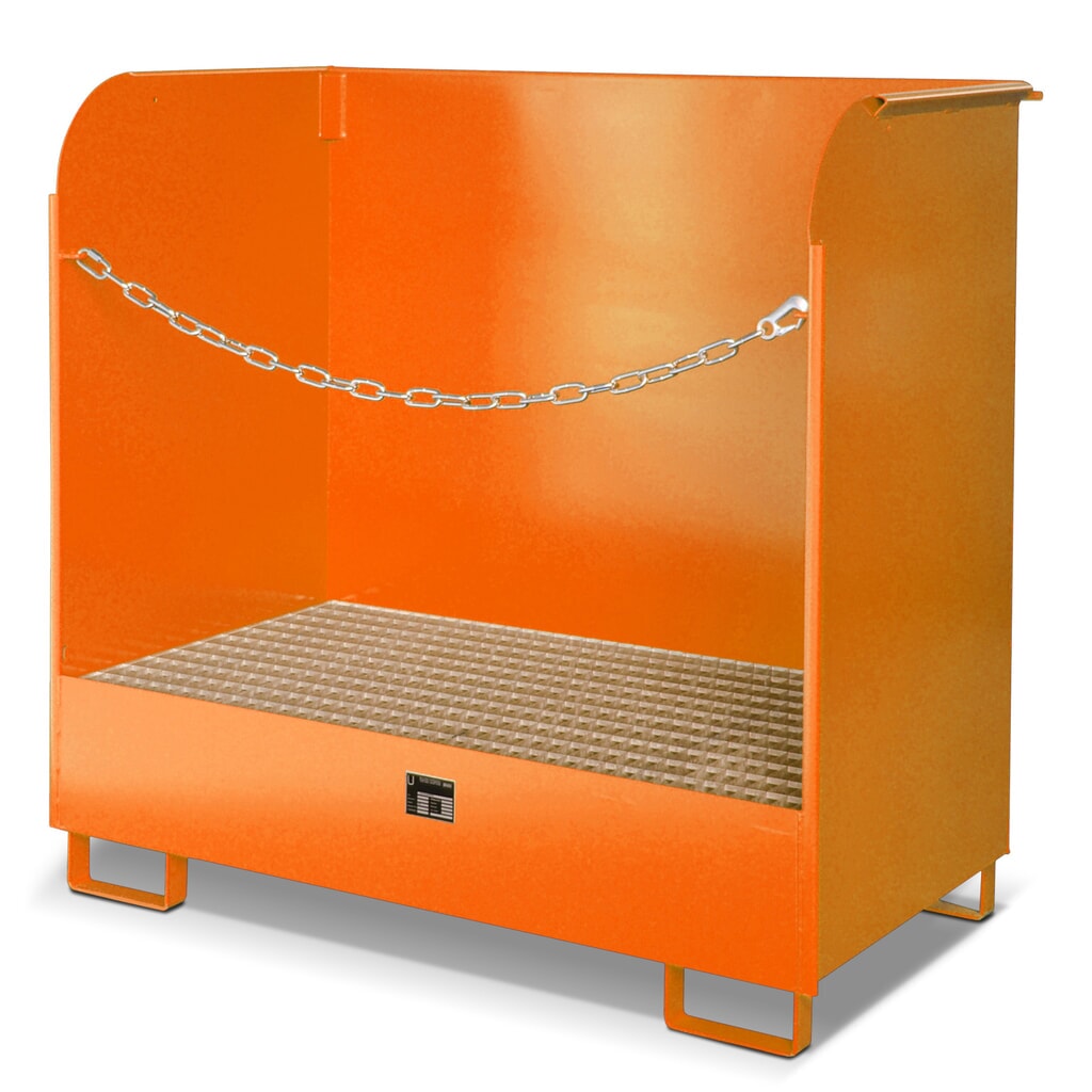 Imagen del producto: depósito de material peligroso para uso en interiores, protectores contra salpicaduras, pintado, amarillo naranja