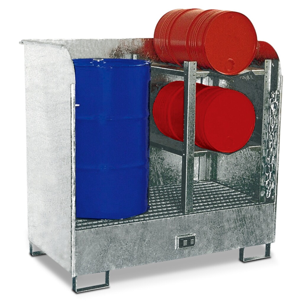 Depósito de material peligroso para aplicación|uso en interiores, paredes de protección contra salpicaduras, galvanizado Imagen del producto: Depósito de material peligroso para aplicación|uso en interiores, paredes de protección contra salpicaduras, galvanizado