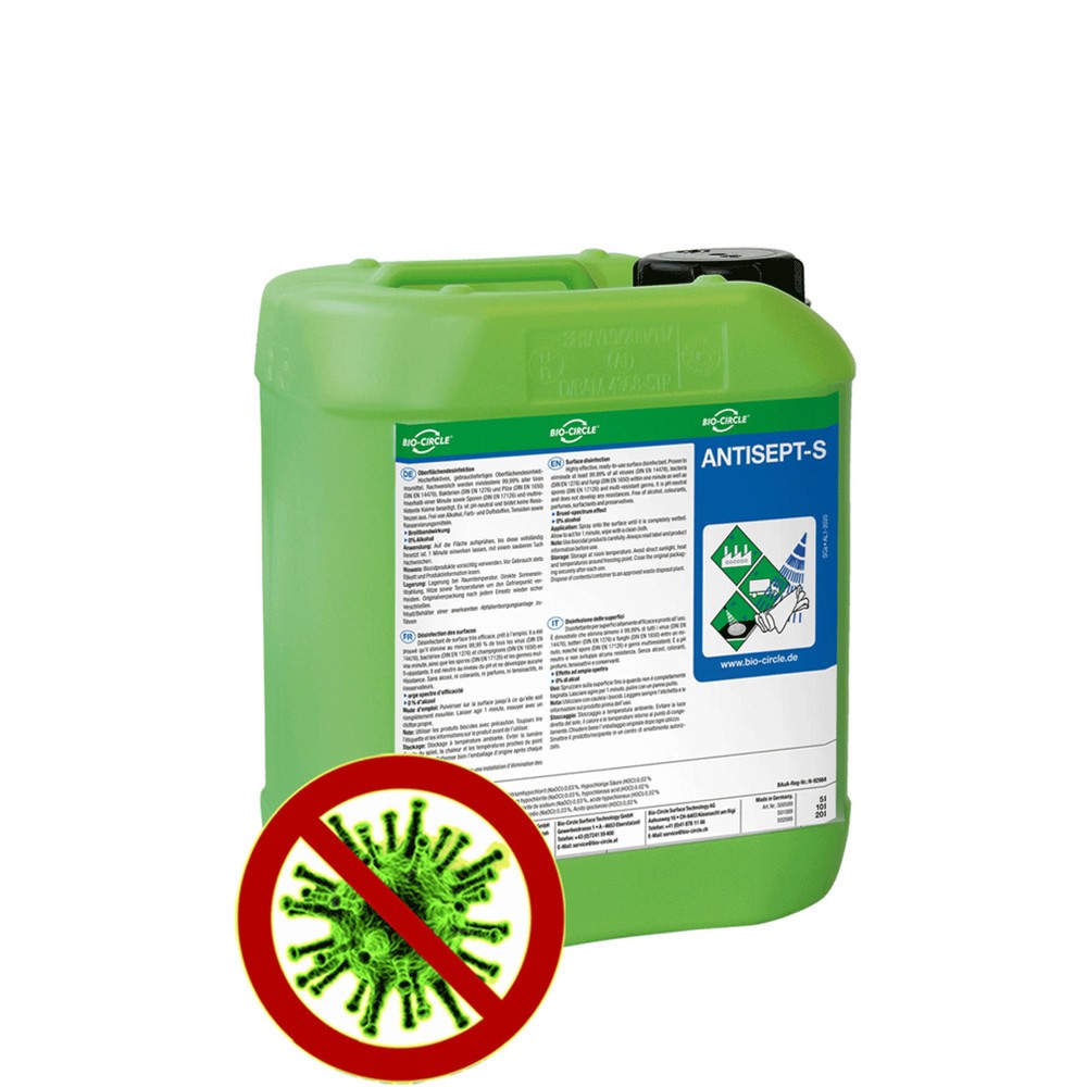 Imagen del producto: Desinfectante de superficie BIO-CIRCLE ANTISEPT-S, bidón 5L