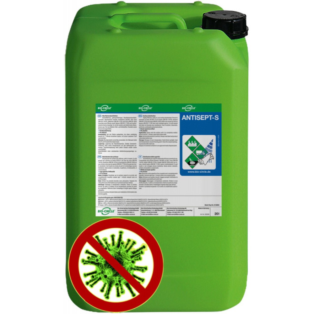 Imagen del producto: Desinfectante de superficie BIO-CIRCLE ANTISEPT-S, bidón 20L