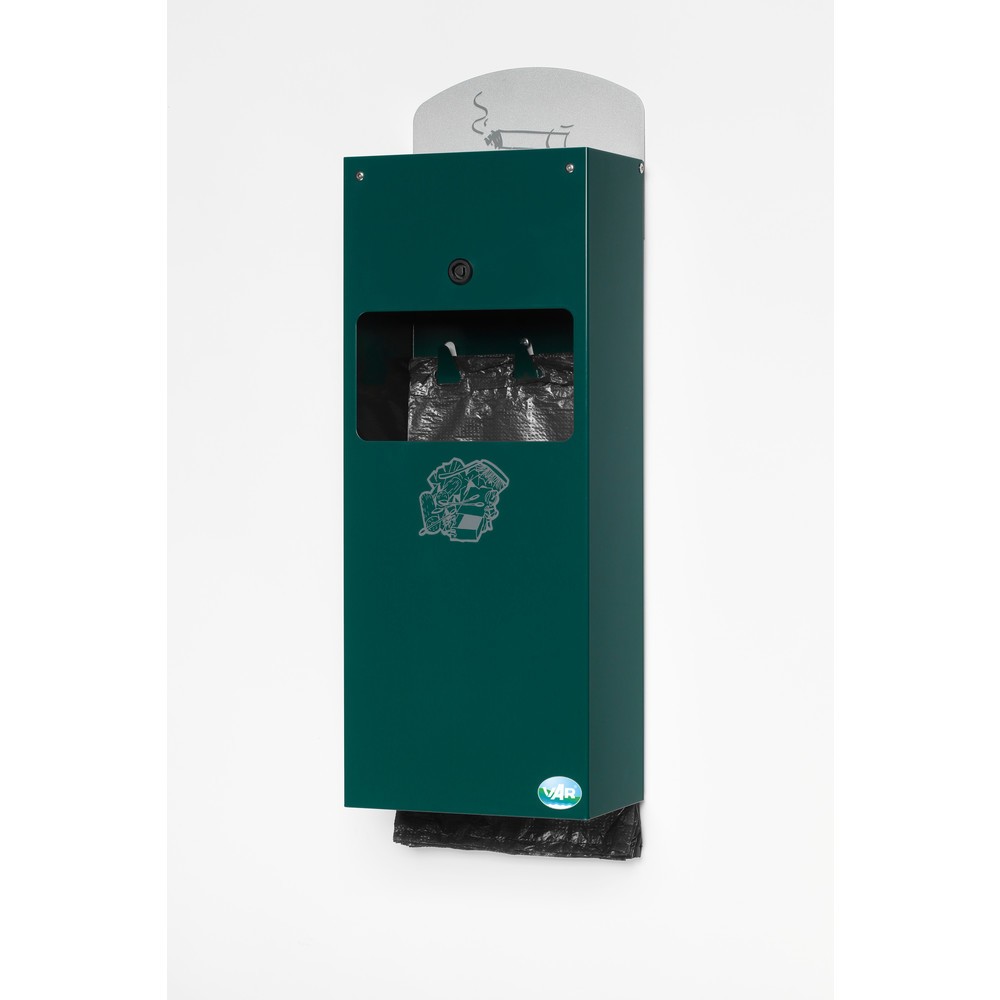 Imagen del producto: VAR® DS 4 - Dispensador de bolsas de basura para perros con cenicero e inserto interior, color verde musgo