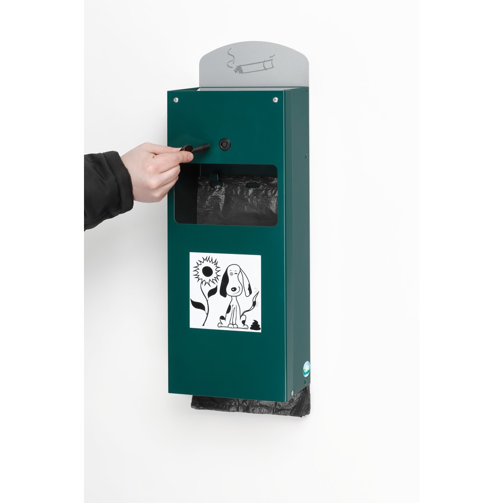 Número de imagen del producto 3: Dispensador de bolsas de residuo para perros VAR® DS 4, con cenicero e larguero|refuerzo interior, mica de hierro