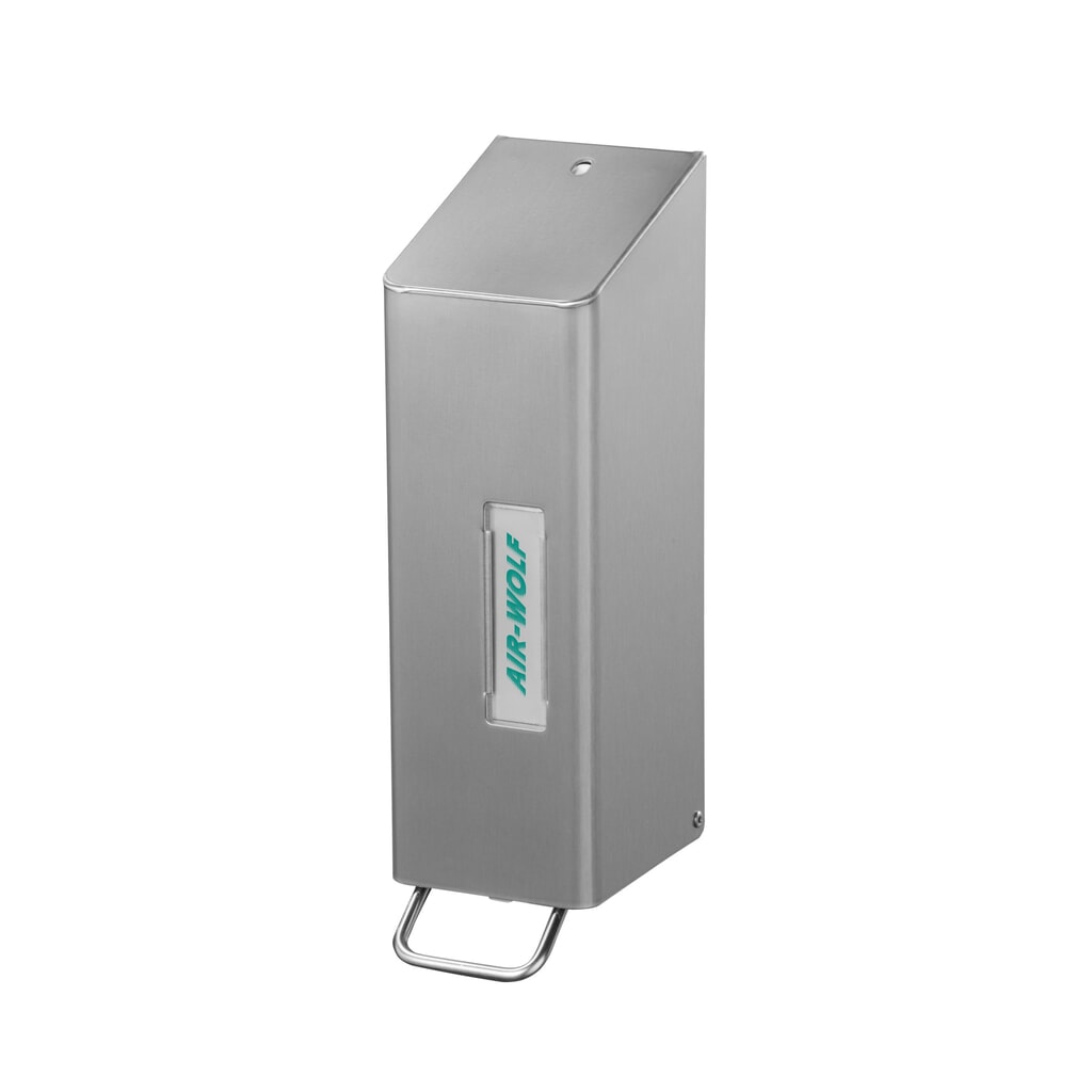 Número de imagen del producto 1: Dispensador de jabón y de desinfectante Air-Wolf para 1200 ml de loción lavamanos o desinfectante serie Omega, de acero inoxidable cepillado