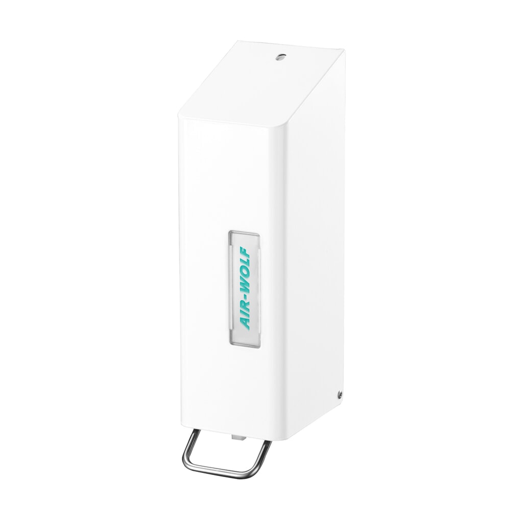 Dispensador de jabón y de desinfectante Air-Wolf para 1200 ml de loción lavamanos o desinfectante, blanco, serie Omega Imagen del producto: Dispensador de jabón y de desinfectante Air-Wolf para 1200 ml de loción lavamanos o desinfectante, blanco, serie Omega
