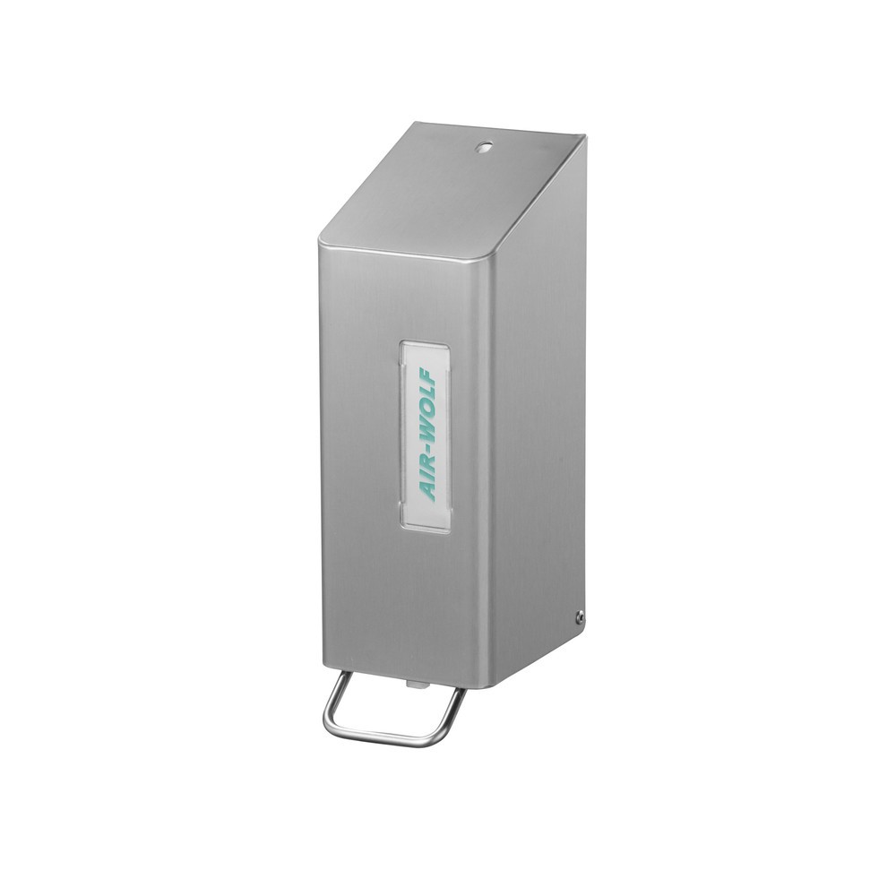 Imagen del producto: Dispensador de jabón y de desinfectante Air-Wolf para 600 ml de loción lavamanos o desinfectante serie Omega, de acero inoxidable cepillado