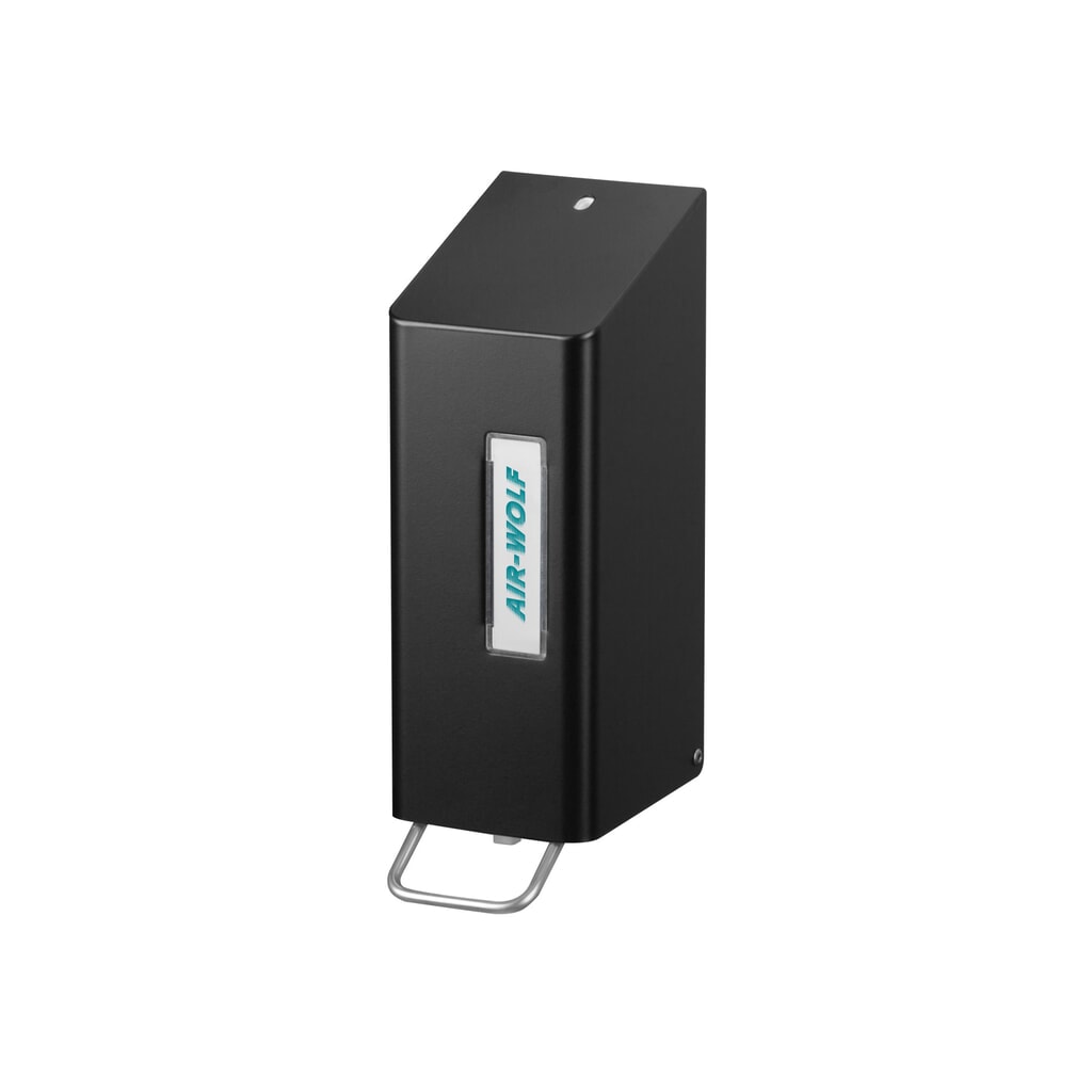 Dispensador de jabón y de desinfectante Air-Wolf para 600 ml de loción lavamanos o desinfectante, negro, serie Omega Imagen del producto: Dispensador de jabón y de desinfectante Air-Wolf para 600 ml de loción lavamanos o desinfectante, negro, serie Omega