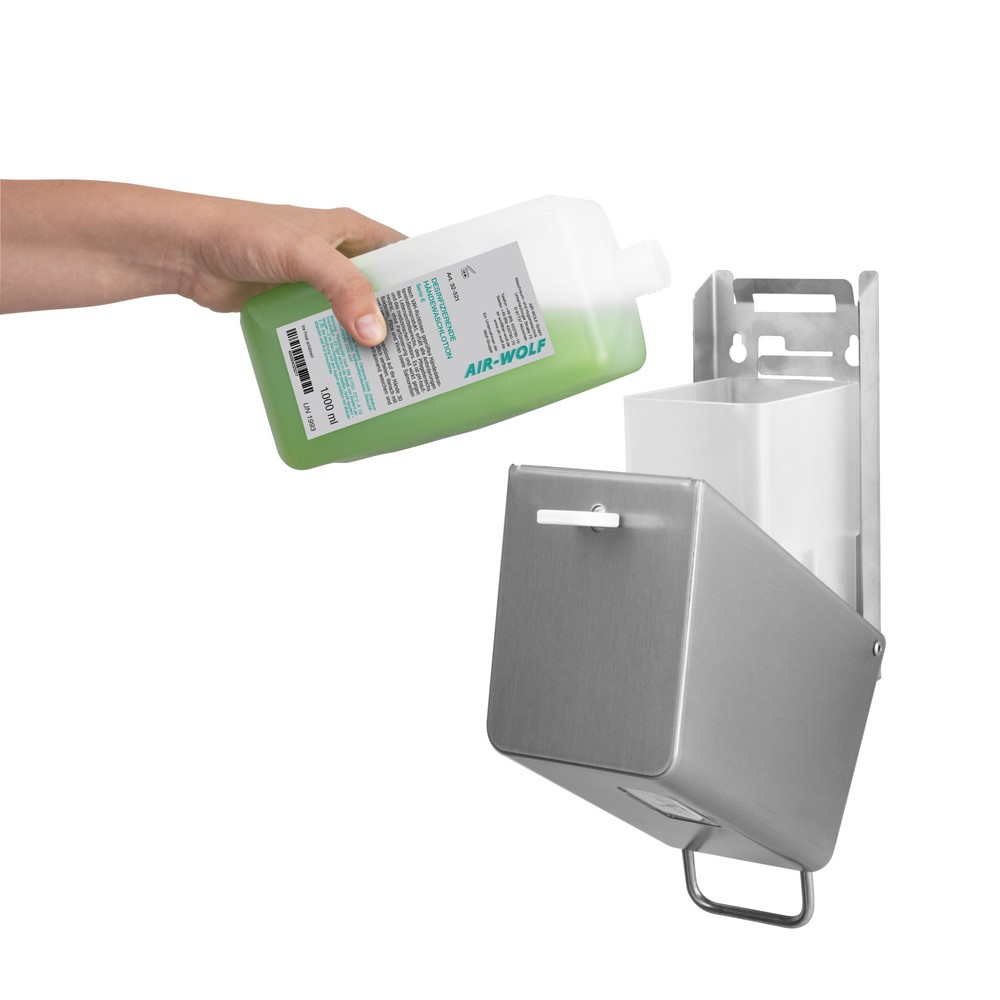 Número de imagen del producto 2: Dispensador de jabón y desinfectante Air-Wolf para 250 ml, acero inoxidable cepillado