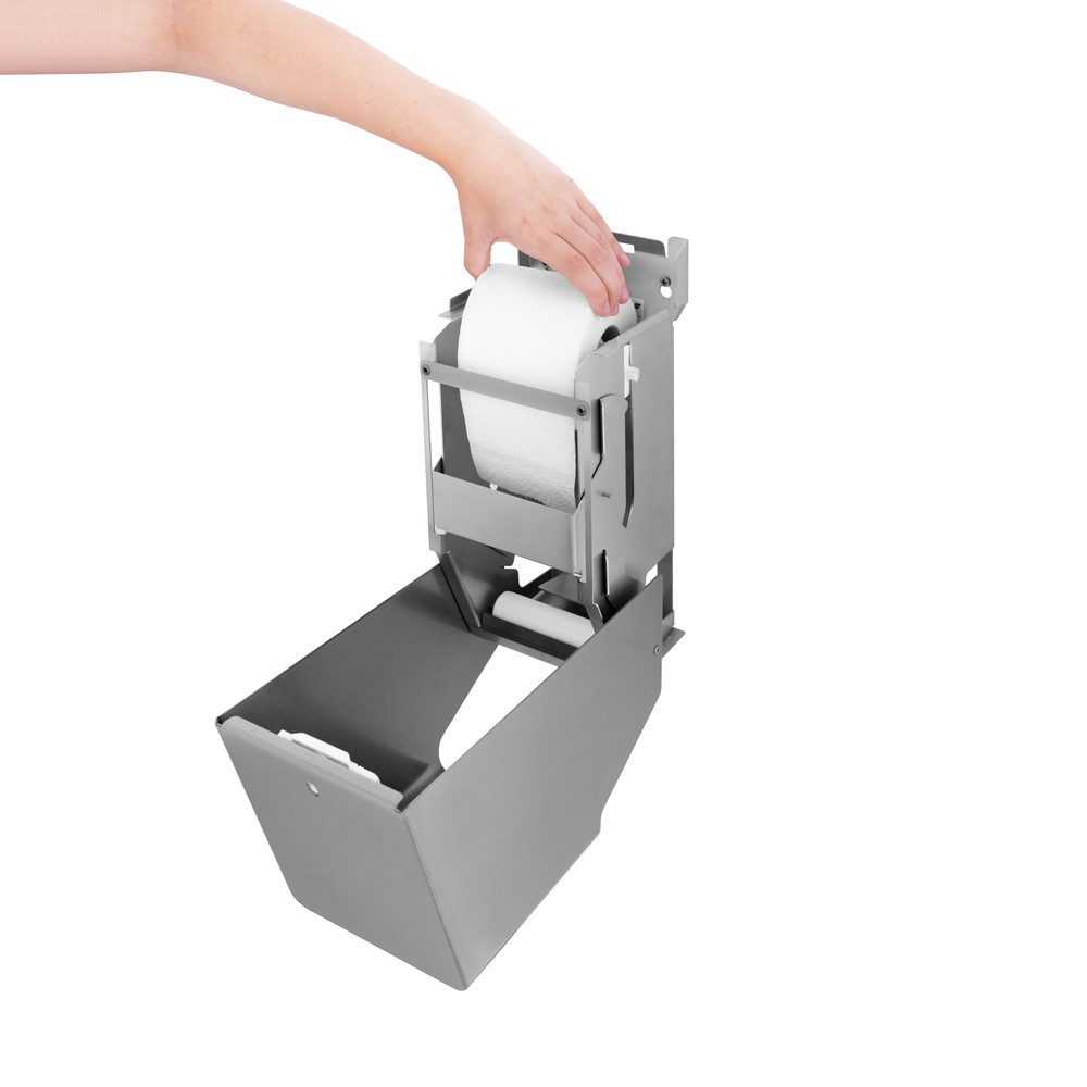 Número de imagen del producto 3: Dispensador de papel de WC para 2 rollos domésticos, de acero inoxidable cepillado