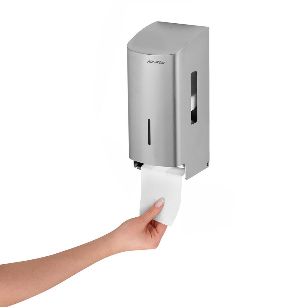 Número de imagen del producto 3: Dispensador de papel higiénico Air-Wolf para 2 rollos domésticos, cepillado