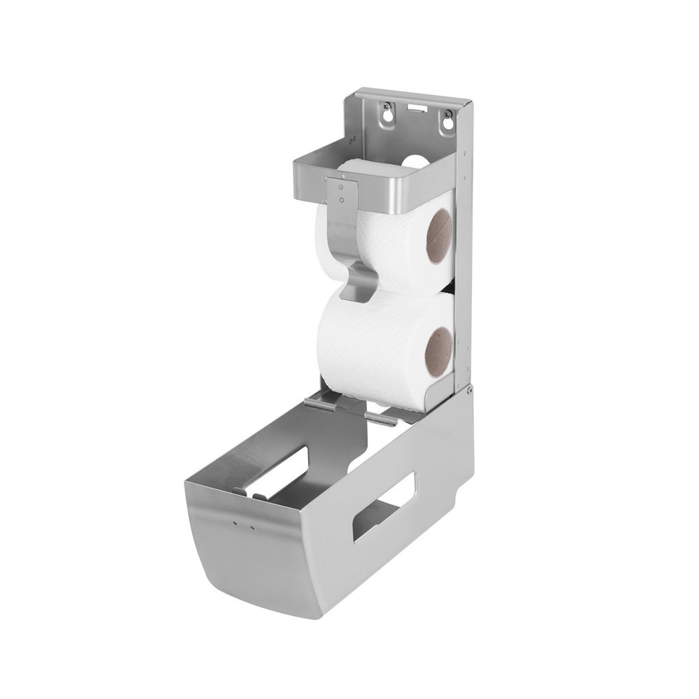 Número de imagen del producto 4: Dispensador de papel higiénico Air-Wolf para 2 rollos domésticos, cepillado