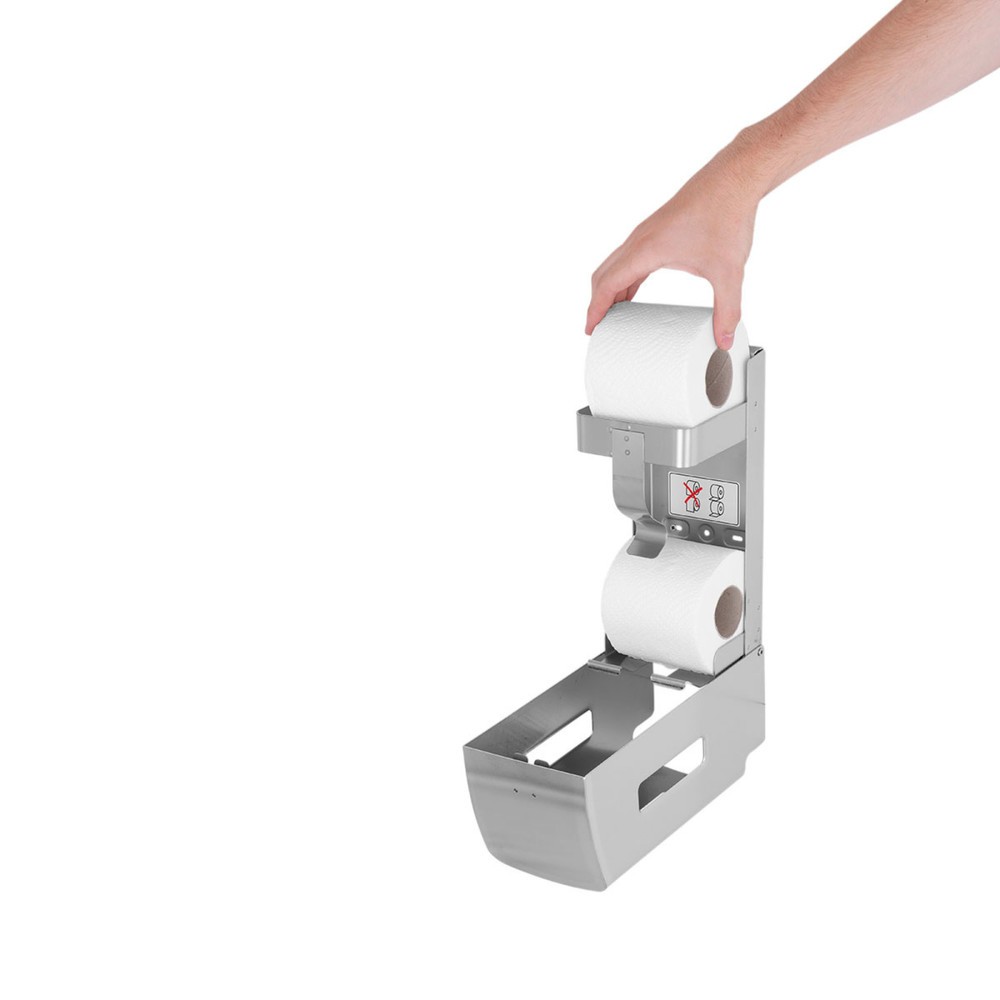 Número de imagen del producto 5: Dispensador de papel higiénico Air-Wolf para 2 rollos domésticos, cepillado