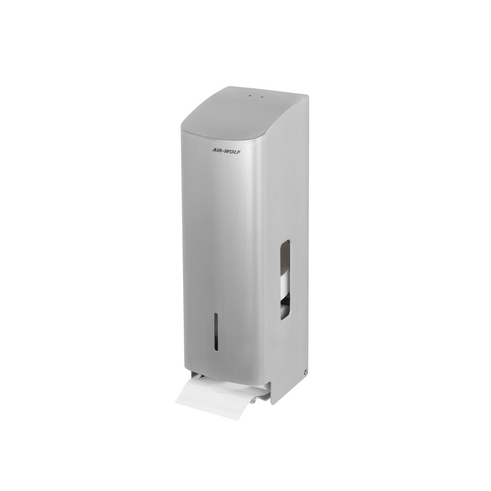 Número de imagen del producto 3: Dispensador de papel higiénico Air-Wolf para 3 rollos domésticos, acero inoxidable cepillado