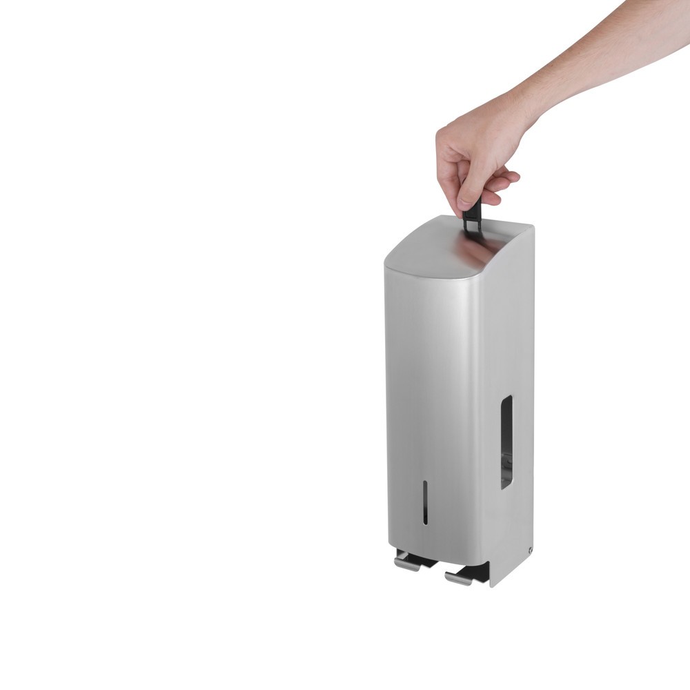 Número de imagen del producto 7: Dispensador de papel higiénico Air-Wolf para 3 rollos domésticos, acero inoxidable cepillado