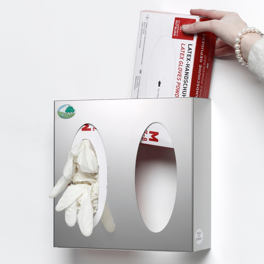 Número de imagen del producto 2: Dispensador de pared VAR® para cajas de guantes o de pañuelos, 2 estantes