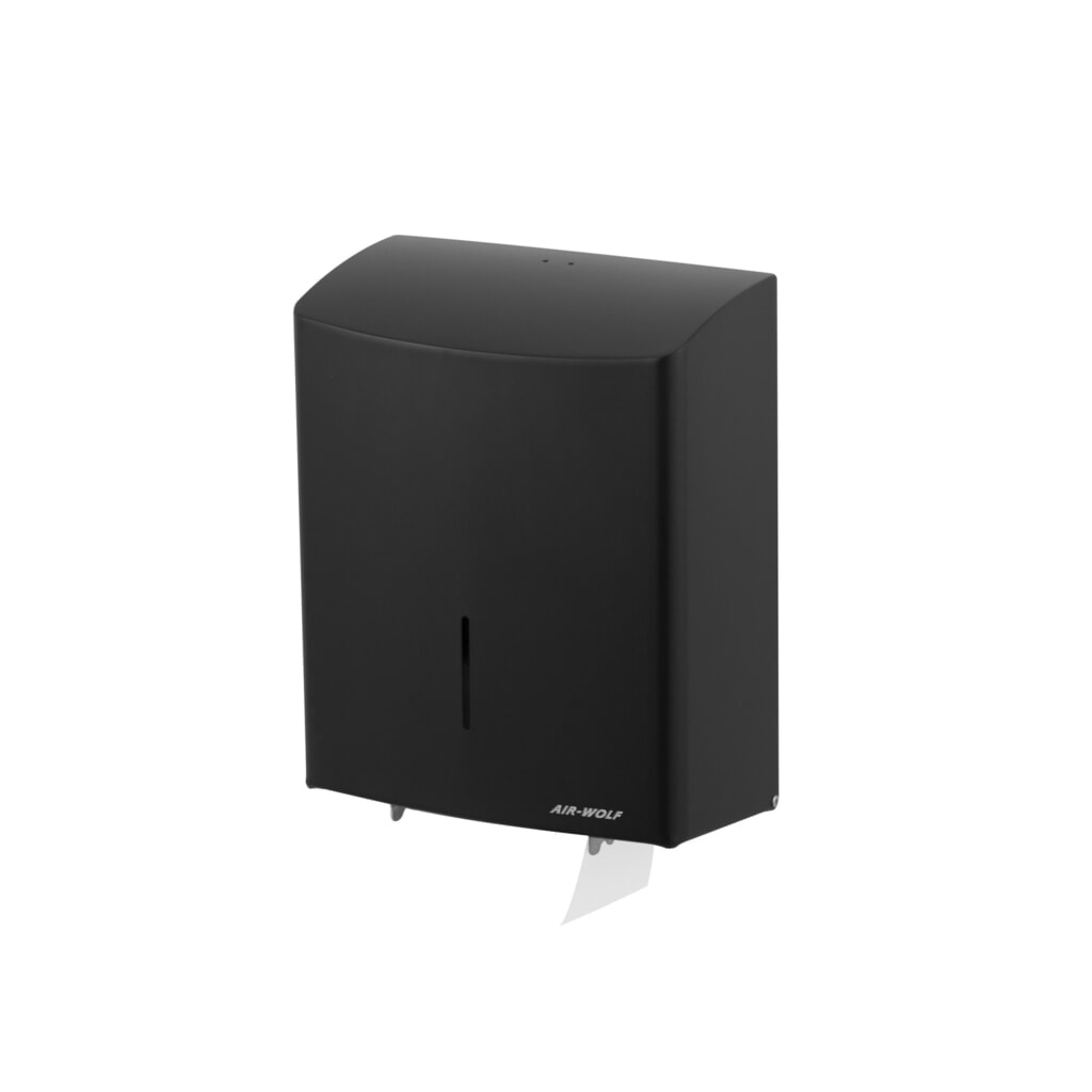 Dispensador de rollos grandes Air-Wolf para 1 rollo grande, acero inoxidable negro mate Imagen del producto: Dispensador de rollos grandes Air-Wolf para 1 rollo grande, acero inoxidable negro mate