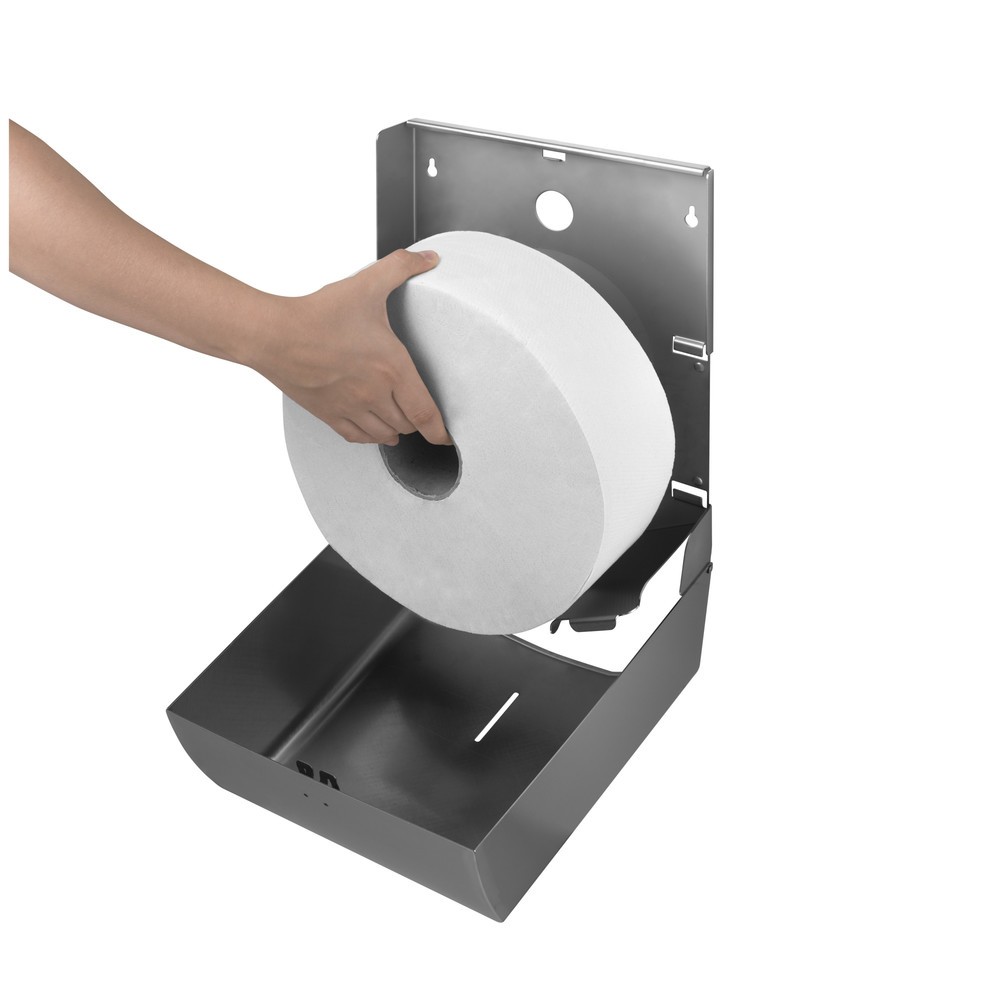 Número de imagen del producto 2: Dispensador de rollos grandes Air-Wolf para 1 rollo grande, acero inoxidable cepillado