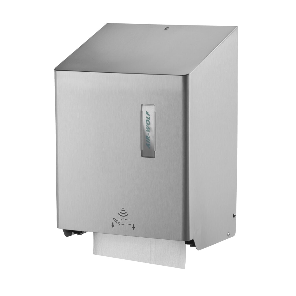 Imagen del producto: Dispensador de toallas de papel Air-Wolf automático acero inoxidable cepillado