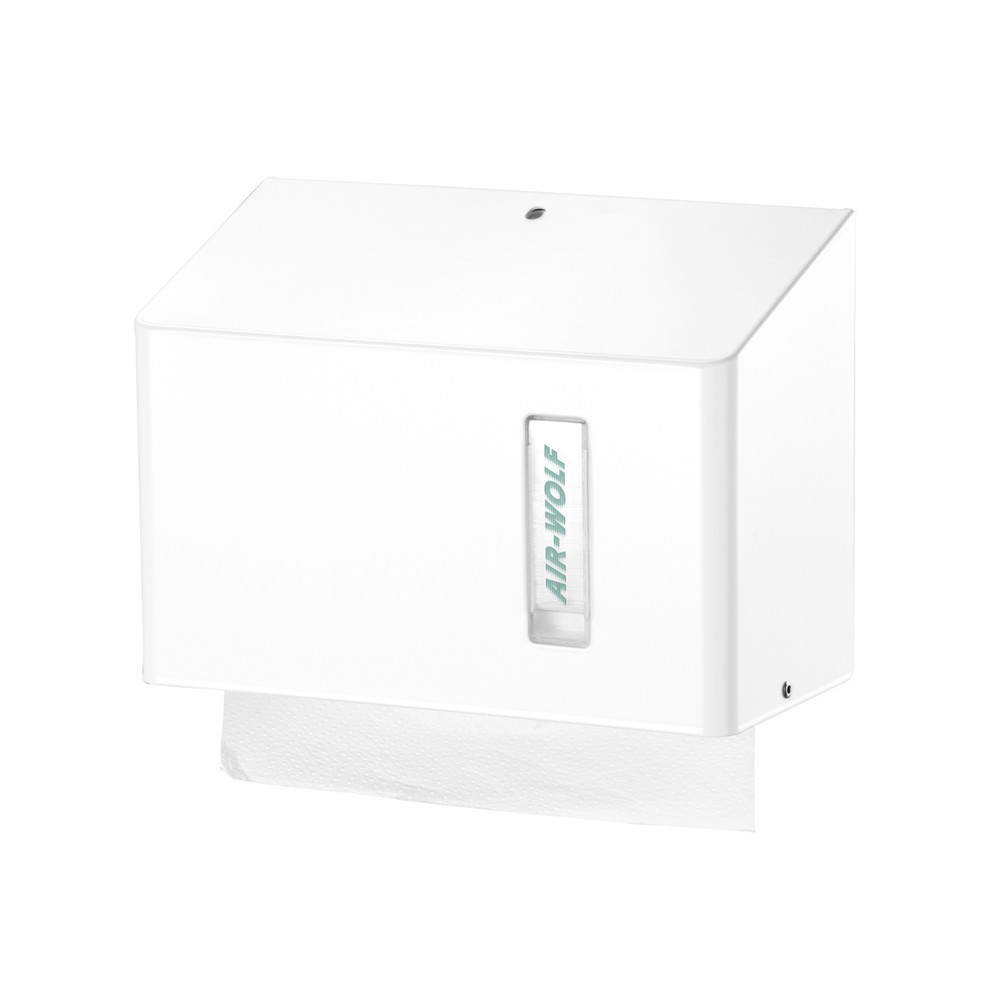 Imagen del producto: Dispensador de toallas de papel Air-Wolf para papel plegado entrelazado, unas 300 unidades, serie Omega blanco
