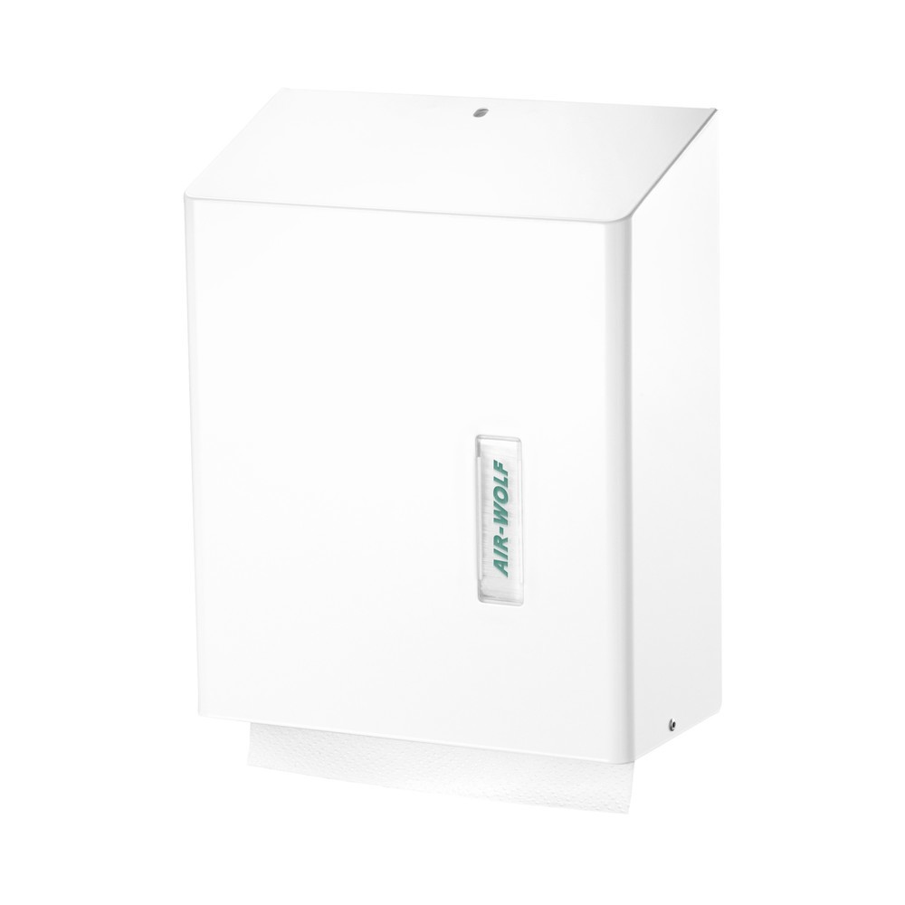 Imagen del producto: Dispensador de toallas de papel Air-Wolf para papel plegado entrelazado, unas 500 unidades, serie Omega blanco