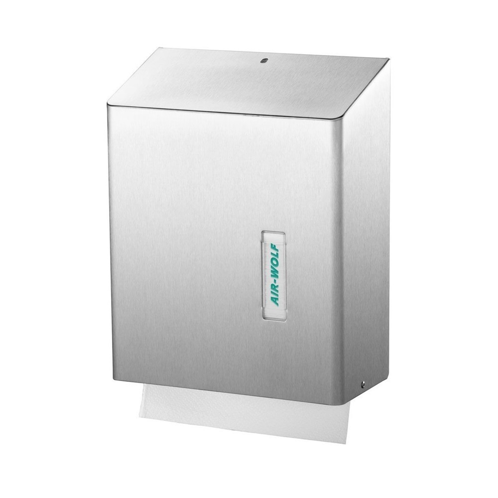Imagen del producto: Dispensador de toallas de papel Air-Wolf para unas 500 toallas con plegado en C o en V, serie Omega