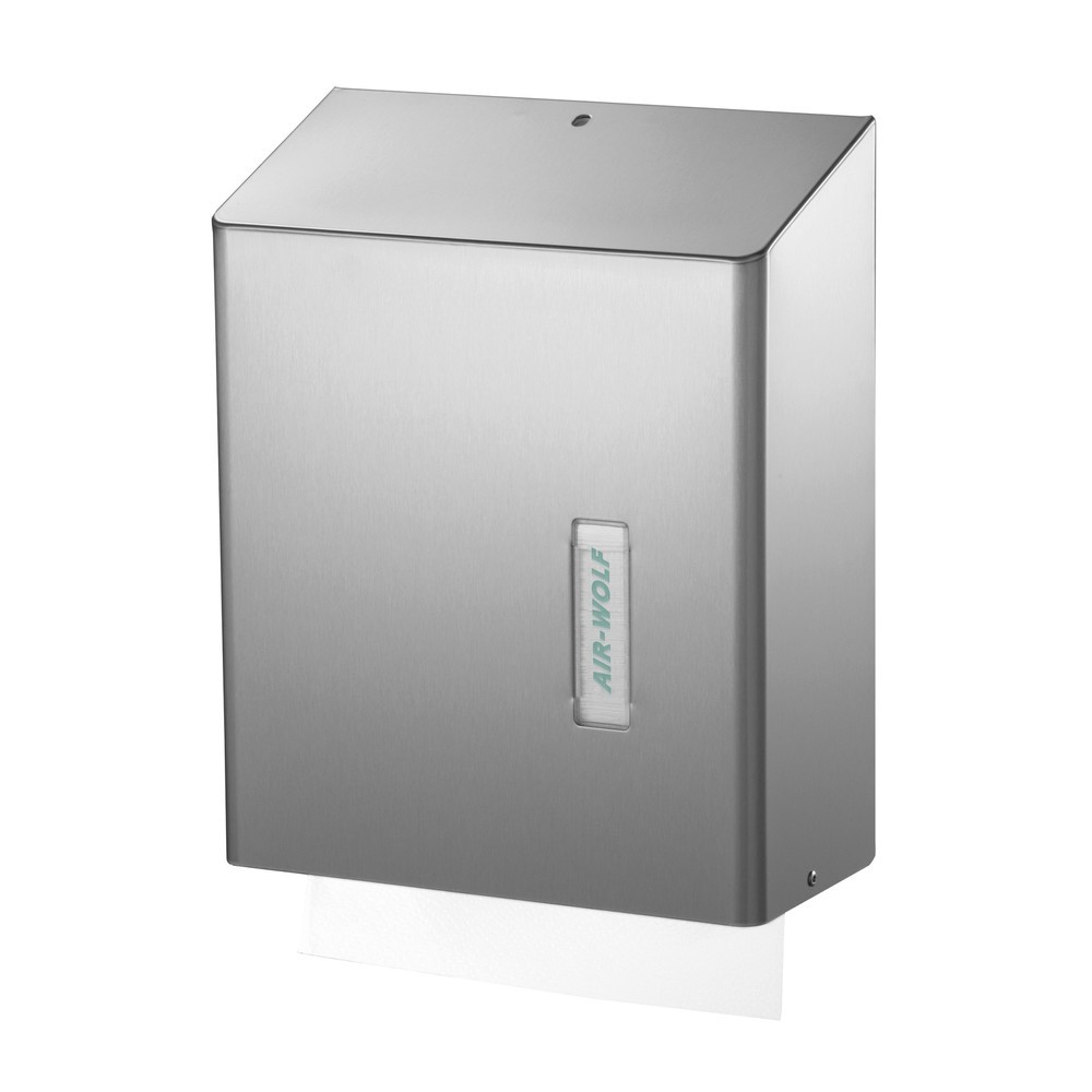 Número de imagen del producto 1: Dispensador de toallas de papel Air-Wolf para unas 500 unidades, serie Omega, acero inoxidable cepillado