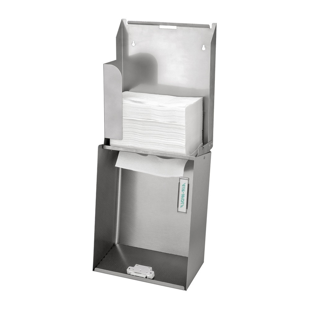 Número de imagen del producto 2: Dispensador de toallas de papel Air-Wolf para unas 500 unidades, serie Omega, acero inoxidable cepillado