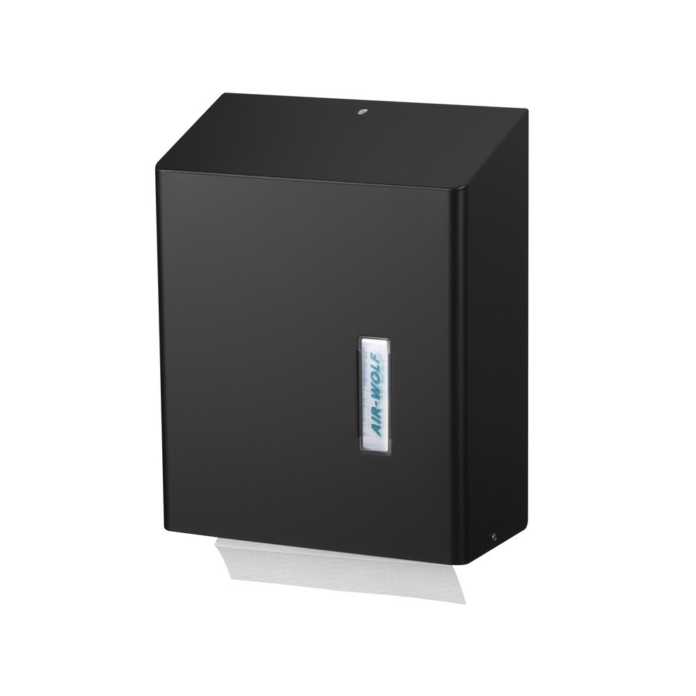 Imagen del producto: Dispensador de toallas de papel Air-Wolf para unas 500 toallas de papel, serie Omega, negro