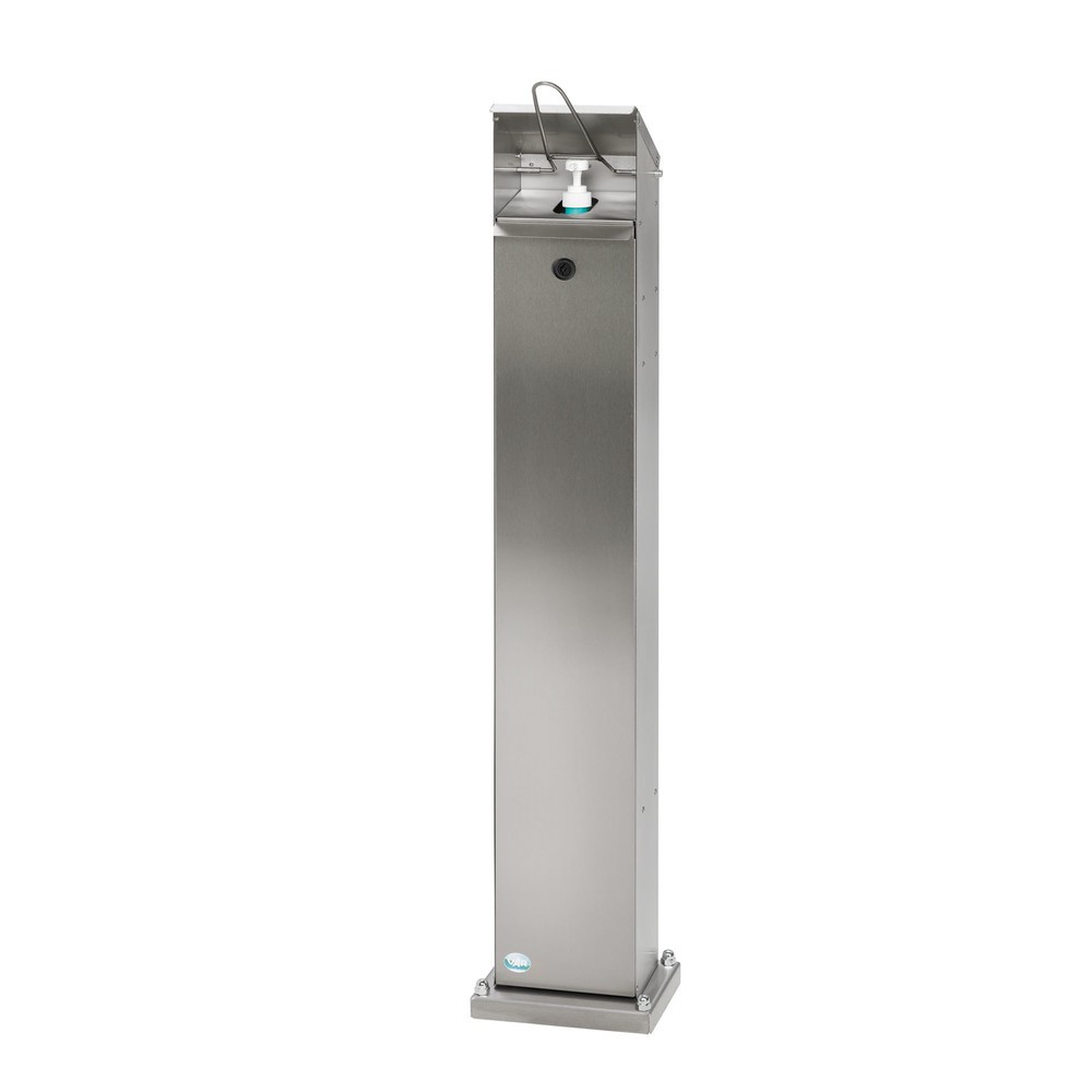 Número de imagen del producto 1: Dispensador desinfectante de manos VAR® HDS 124, montado en el suelo, plata envejecida