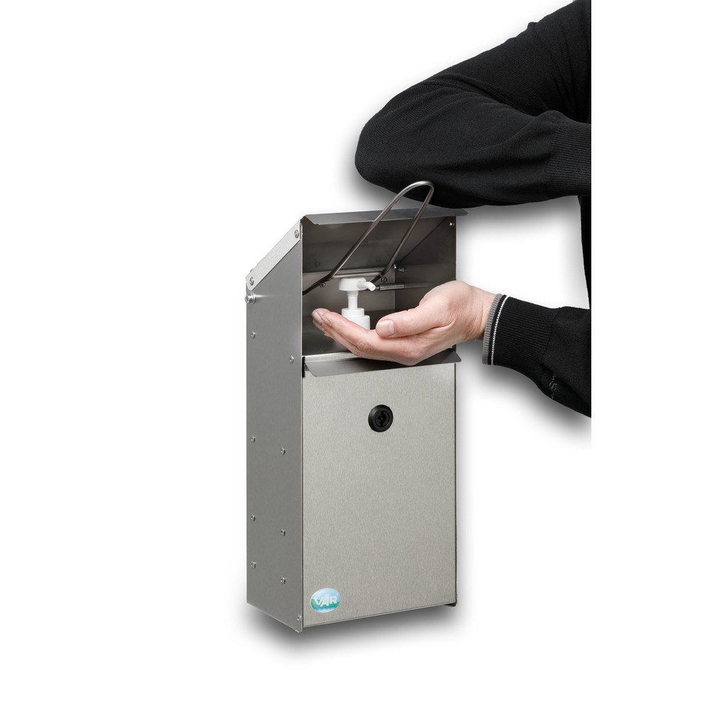 Número de imagen del producto 3: Dispensador desinfectante de manos VAR® HDS 41, montado en la pared, acero inoxidable