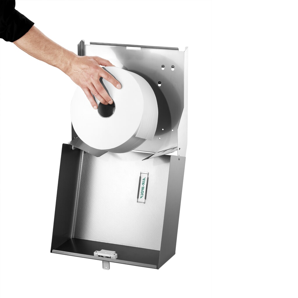 Dispensador doble de rollos Air-Wolf, de acero inoxidable cepillado Número de imagen del producto 2: Dispensador doble de rollos Air-Wolf, de acero inoxidable cepillado